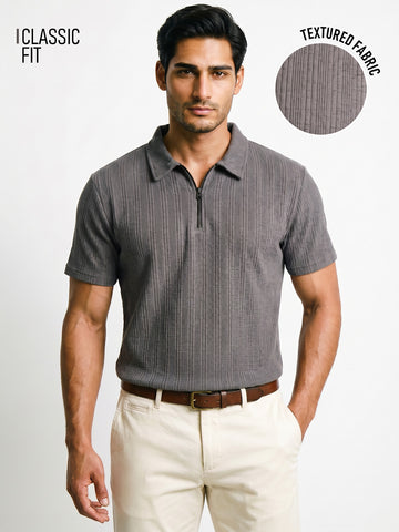 Oatline Regular Polo T-Shirt - Dark Grey