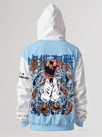 Toji Fushigro Oversized Hoodie - Multi Color Sky Blue/White