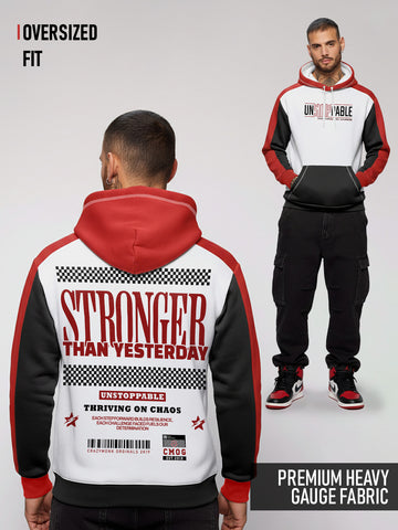 Unstoppable Oversized Hoodie - Red, white & Black